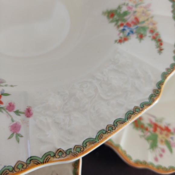 Myott Staffordshire England Devon Square Rimmed Soup Bowl Set (4) - Picture 10 of 13